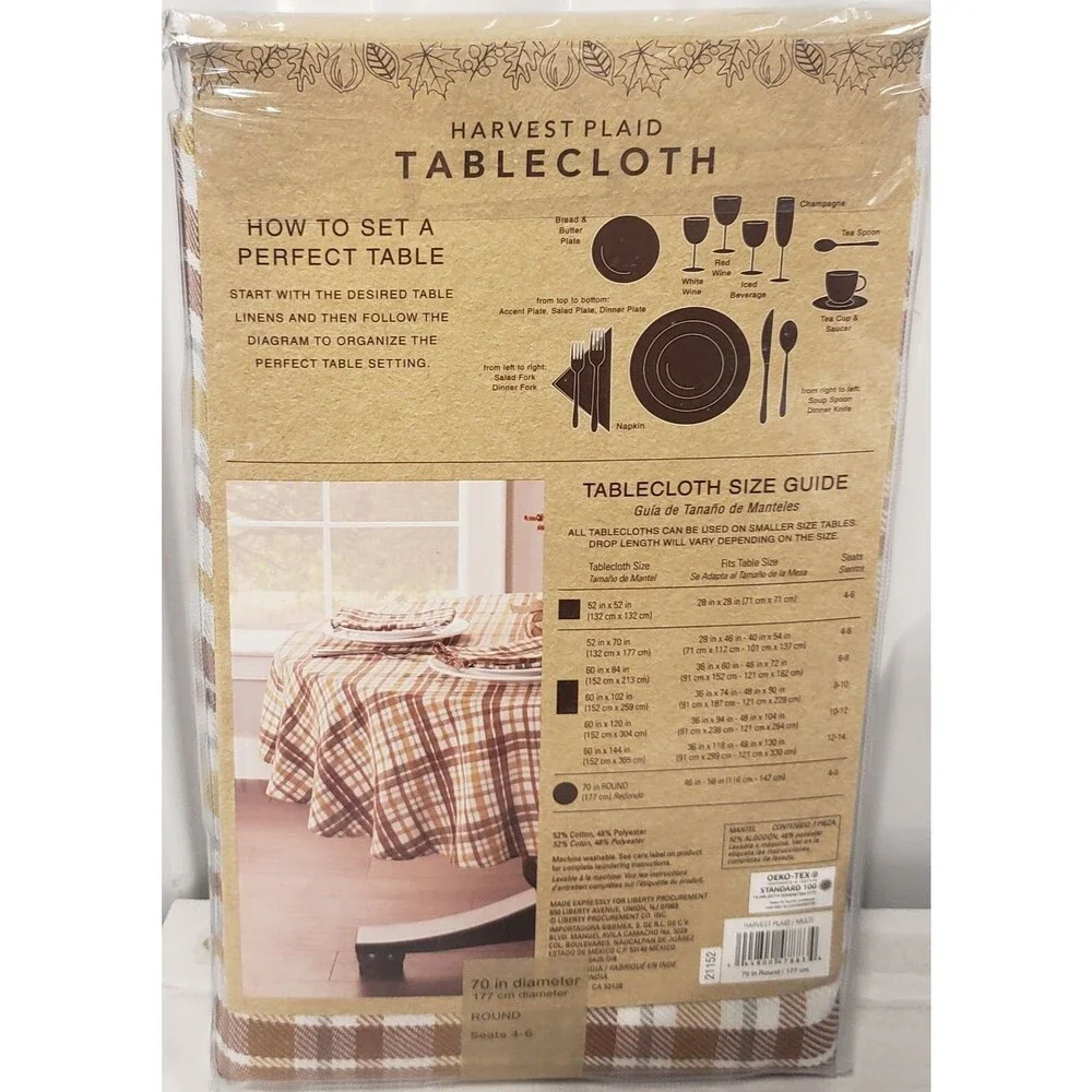 Printed Fabric Tablecloth 70